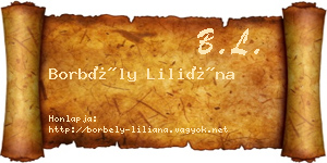 Borbély Liliána névjegykártya